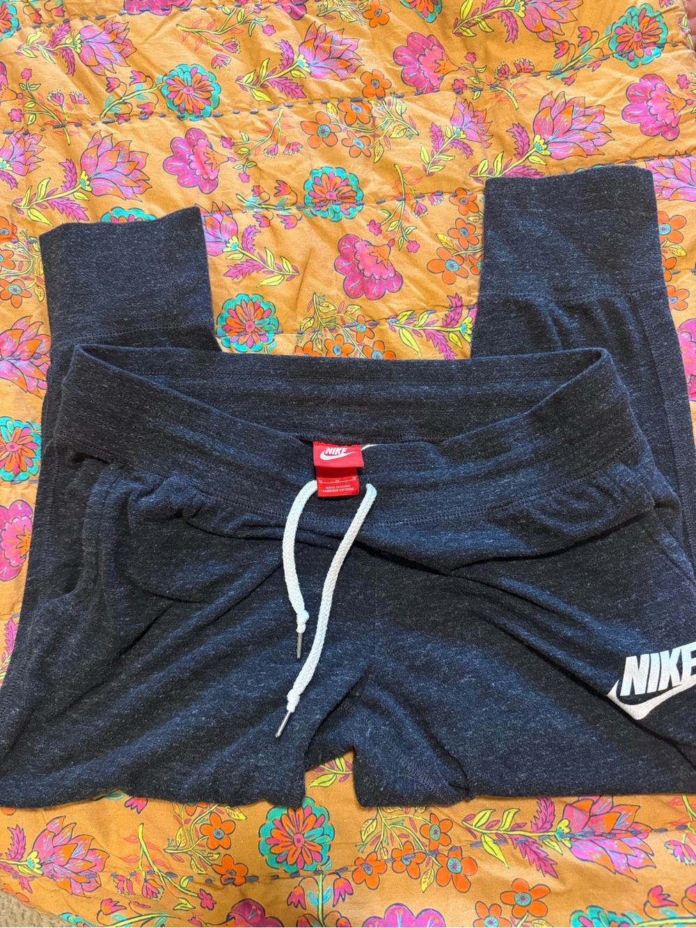 Nike Dark Gray Women's Capris with Drawstring Waist